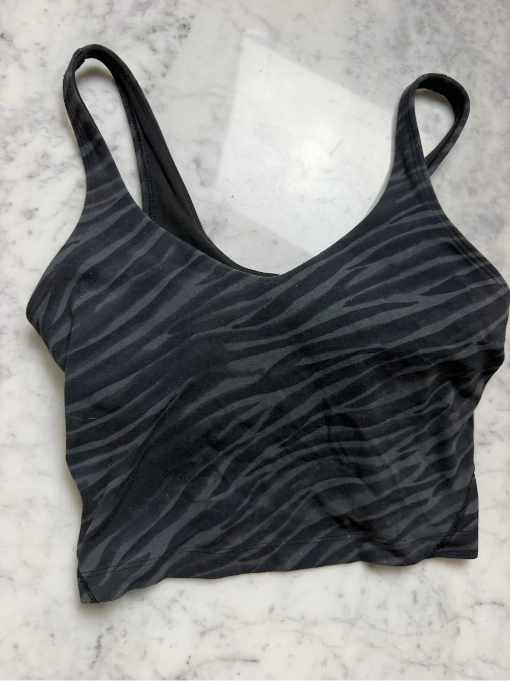 lululemon athletica Black Zebra-Print Light Support Sports Bra